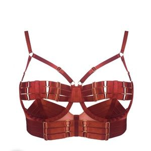 Bordelle tomoe adjustable bodice bra small red